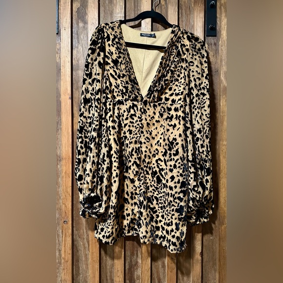 Nasty Gal Collection Leopard Print Mini Dress Size 4 - Picture 1 of 3